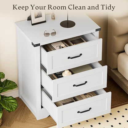 3-Drawer Dresser for Bedroom, Small Wooden Chest of Drawers - Image 4