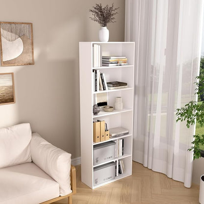 6 Tier Book Shelf，Wooden 6 Cube Storage Organizer, 6 Tier Low Bookcase Storage - Image 2
