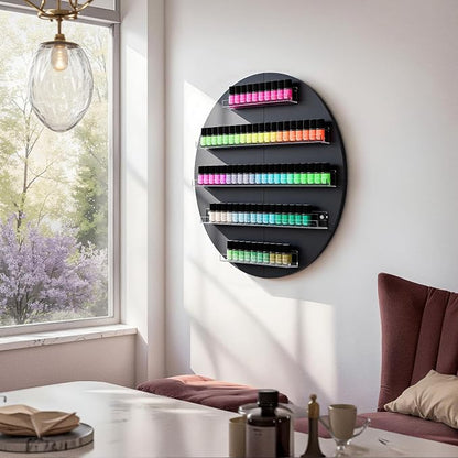 Wall Mount Nail Polish Organizer, 2 Packs Wood Nail Polish Rack w/Acrylic - Image 6