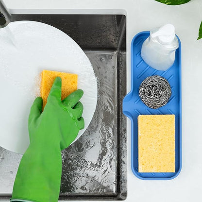 Zulay Kitchen Large Silicone Sponge Holder – Flexible Sink Organizer Tray - Image 3