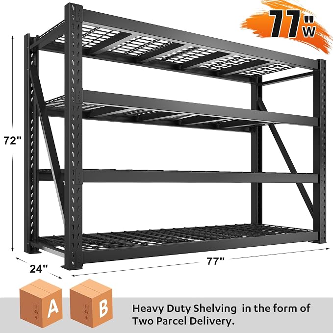 Bepatio 8000LBS Garage Shelving Heavy Duty, Adjustable Utility Shelves - Image 3
