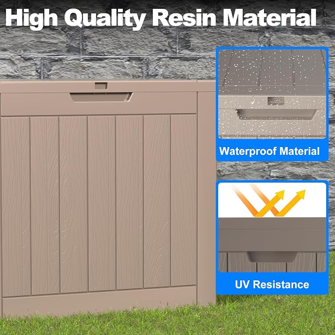 36 Gallon Outdoor Deck Box, Storage Lockable Waterproof Patio Furniture - Image 2