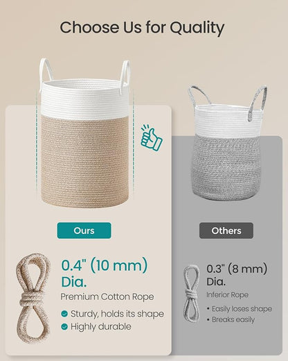 SONGMICS Laundry Hamper, Cotton Rope Laundry Basket - Image 4