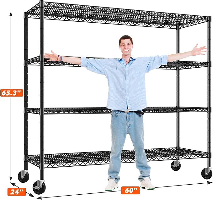 REIBII 60" W Storage Shelves 2878LBS Metal Shelving Unit - Image 3