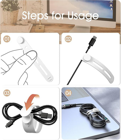 40Pcs Nearockle Reusable Cable Ties, Adjustable Silicone Cord Organizer Small - Image 3