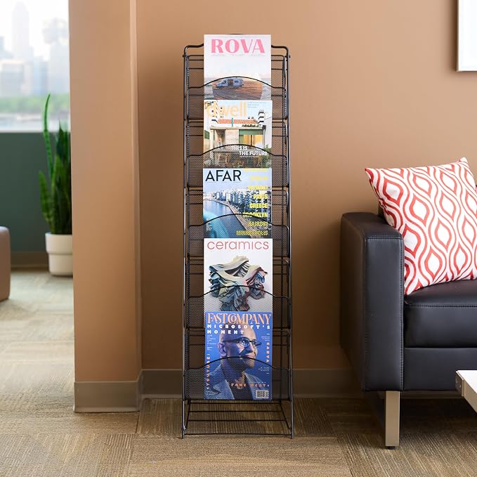 Safco Onyx Mesh Magazine Holder, Ladder Style Display Rack - Image 5