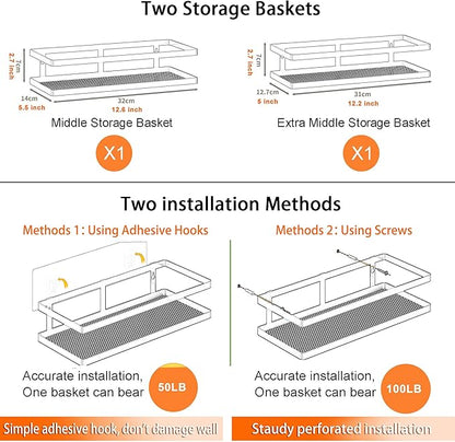 PUSDON Hanging Storage Baskets Organizer Wall Mount, Metal Wire Storage Bin Rack - Image 5