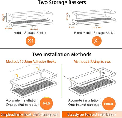 PUSDON Hanging Storage Baskets Organizer Wall Mount, Metal Wire Storage Bin Rack - Image 2