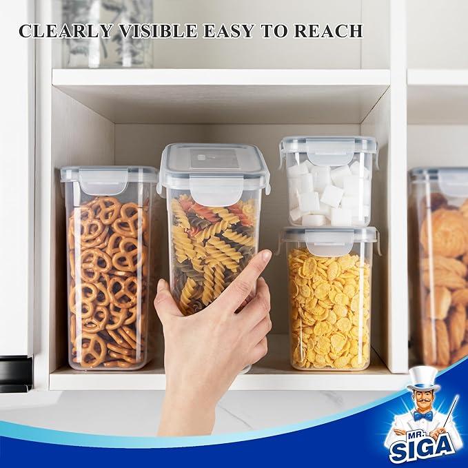 MR.SIGA 12 Pack Airtight Food Storage Container Set, BPA Free Kitchen Pantry - Image 5