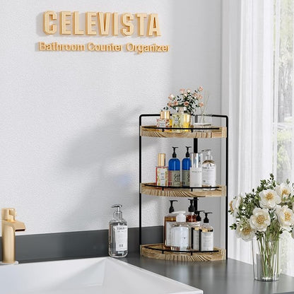 Corner Bathroom Counter Organizer, 3 Tier Bathroom Storage Countertop - Image 2