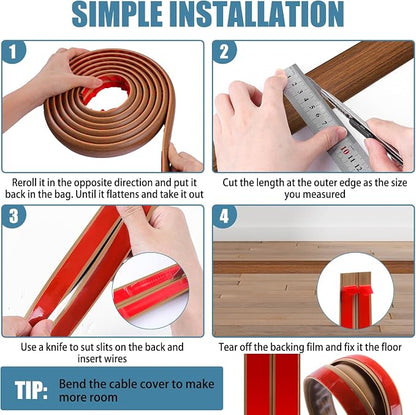 Floor Cord Covers for Wires 10FT Cable Hider Wire Cover Self Adhesive Cord - Image 5