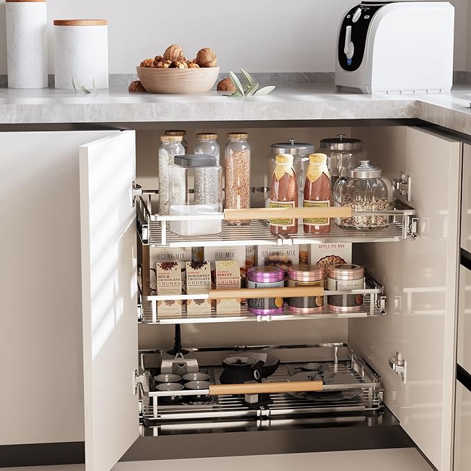 Expandable Pull Out Cabinet Organizer, Adjustable Width:17.1~28''W x 22.5''D - Image 5