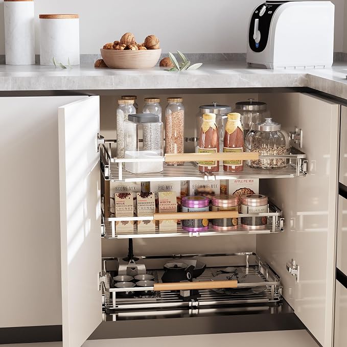 Expandable Pull Out Cabinet Organizer, Adjustable Width:23.2~39.9''W x 22.5''D - Image 5