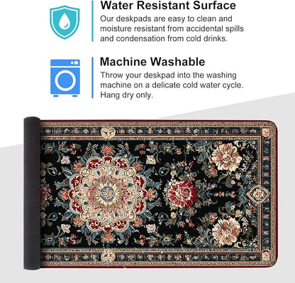 Vintage Persian Carpet Mouse Pad – Large Extended Desk Mat 35.43 x 15.75 in – - Image 4
