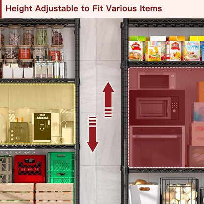 PrimeZone 74''H Wire Shelving 1250lbs 5 Tier Storage Shelves - Image 4