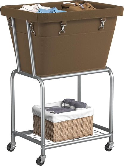 ELYKEN Laundry Cart with Wheels, Rolling Laundry Hamper with Removable Bag and by ELYKEN