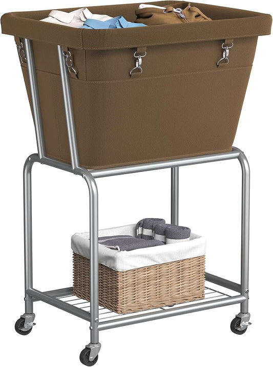 ELYKEN Laundry Cart with Wheels, Rolling Laundry Hamper with Removable Bag and by ELYKEN