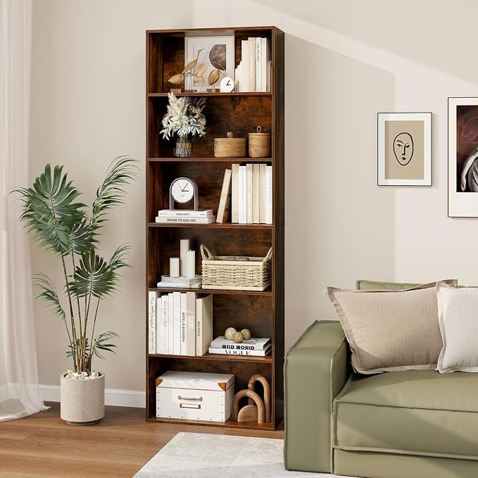 Tangkula 6-Tier Bookcase, 70” Tall Freestanding Bookshelf - Image 2