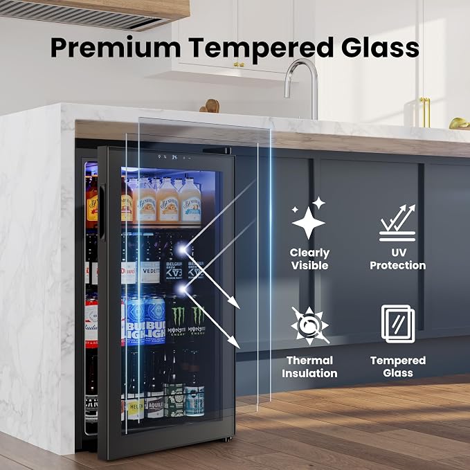 Yeego Beverage Refrigerator Cooler, 130 Cans Mini Fridge - Image 4