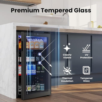 Yeego Beverage Refrigerator Cooler, 130 Cans Mini Fridge - Image 4