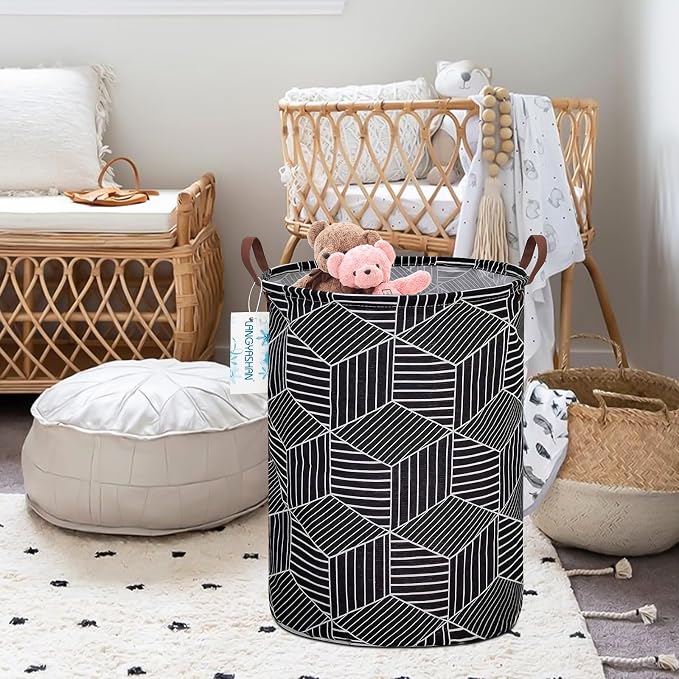 LANGYASHAN Laundry Basket Canvas Fabric Collapsible Organizer Basket - Image 7