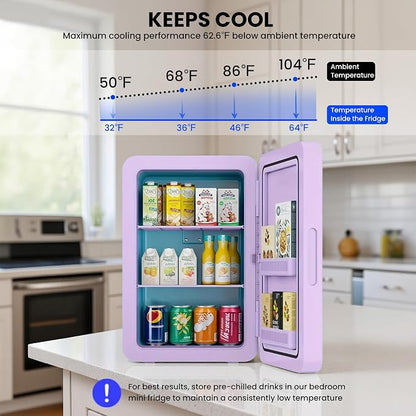 22L/30Cans Mini Fridge for Bedroom, 12v DC Portable Cooler & Warmer, Mini - Image 2