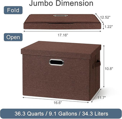 Large 17" 36 Quart Collapsible Stackable Storage Bins - Image 2