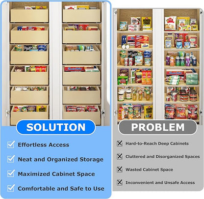 WelFurGeer Soft Close Pull Out Cabinet Organizer, Cabinets Roll Out Drawers - Image 4