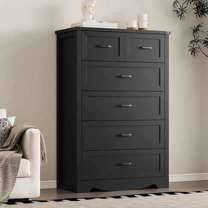 Tall 6-Drawer Dresser for Bedroom, Modern Wooden Chest of Drawers - Image 7
