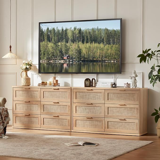LEYAOYAO Rattan 6 Drawer Dresser - Image 7