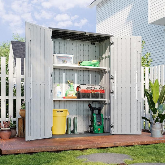 Aoxun White Resin Outdoor Storage Shed by Aoxun