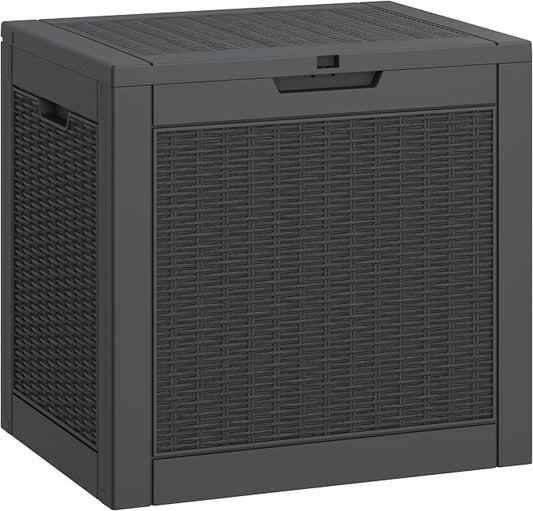31 Gallon Deck Box, Resin Outdoor Storage Box, Waterproof and UV Resistant Deck by LHBGO