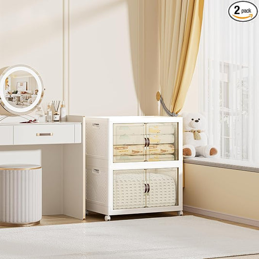 208 QT / 52 Gal Large Foldable Stackable Plastic Storage Cabinet by Unknown