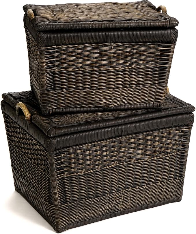 The Basket Lady Lift-Off Lid Wicker Storage Basket, 20 in L x 15 in W x 14 in H - Image 7
