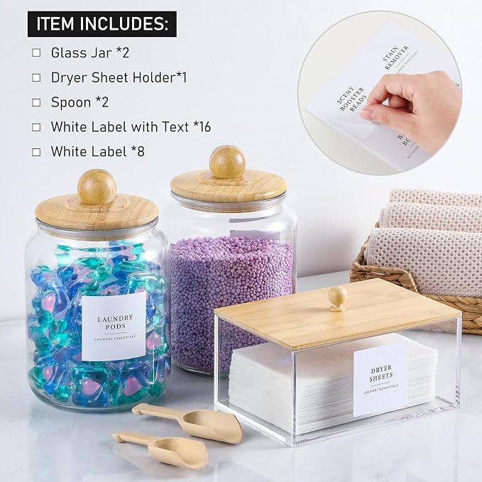 Glass Jars and Dryer Sheet Holder - Image 2