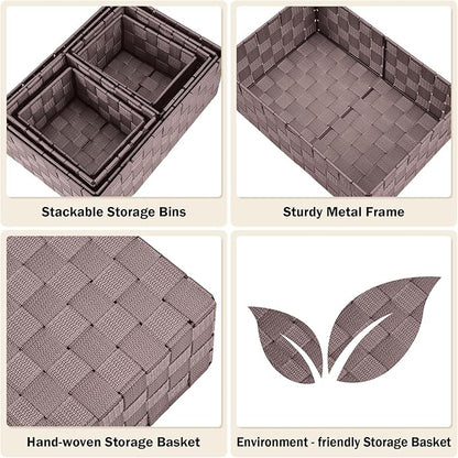 Woven Storage Baskets, Storage Bins, Cube Basket Container Baskets Storage - Image 4