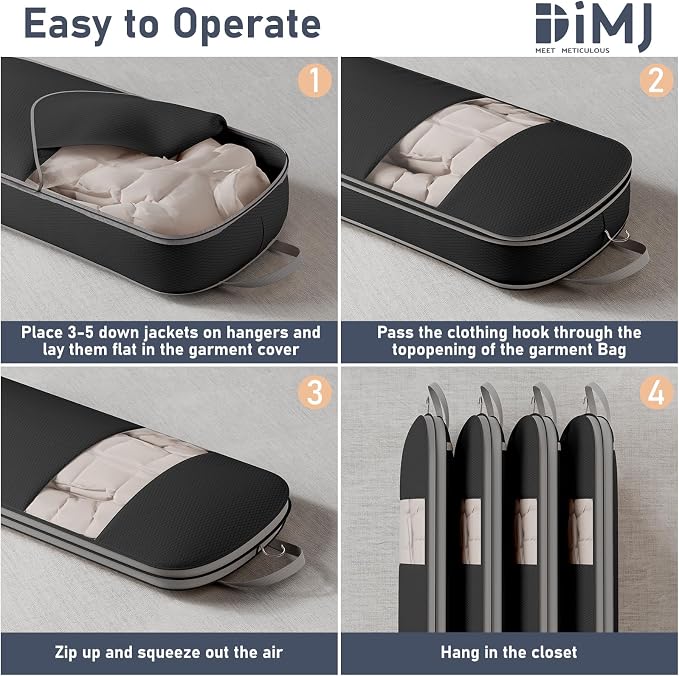 DIMJ 4 Pack 43" Space Saving Garment Bags - Image 6