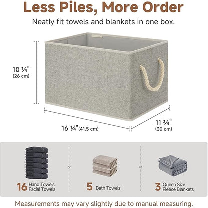 StorageWorks Storage Baskets for Shelves, Foldable Fabric Closet Storage Bins - Image 4