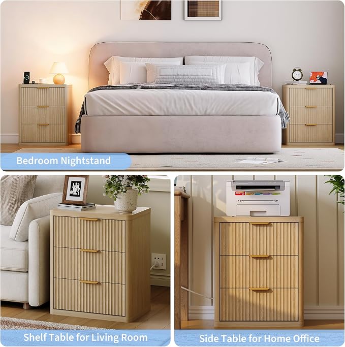 GarveeHome Fluted Nightstand - Image 7