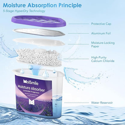 Moisture Absorbers 12 Pack, Lavender Fragrance Closet Dehumidifier - Image 6