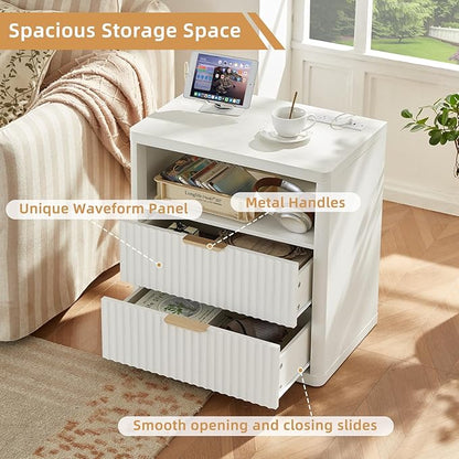 LEYAOYAO Fluted Farmhouse Nightstand Set of 2 - Image 7