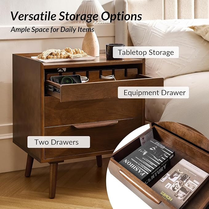 HULALA HOME 2 Drawer Nightstand - Image 5