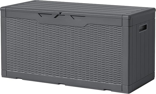 Devoko 97 Gallon Deck Box, Waterproof Resin Outdoor Storage Box by DEVOKO