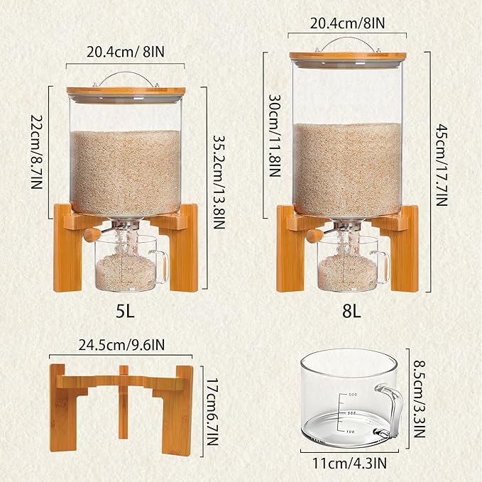Rice Dispenser, Rice Storage Container, Flour and Cereal Container - Image 3