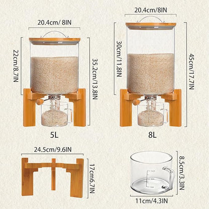Rice Dispenser, Rice Storage Container, Flour and Cereal Container - Image 3