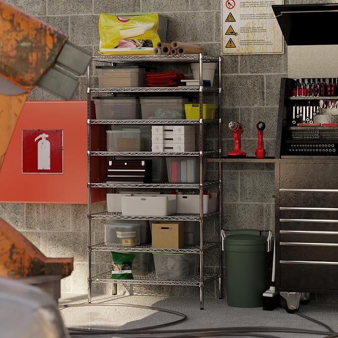 24" Deep x 36" Wide x 74" Height Wire Shelving Kit | 8-Tier | NSF Commercial - Image 7