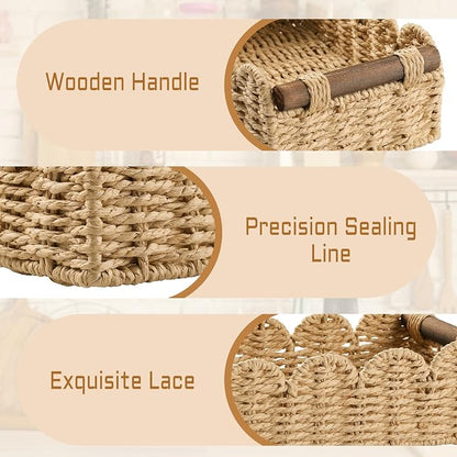 Storage Basket Wicker Baskets for Organizing Toilet Paper Storage Basket for - Image 2