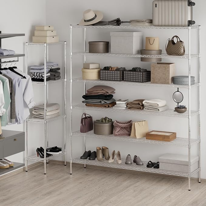 18" Deep x 72" Wide x 86" Height Wire Shelving Kit | 6-Tier | NSF Commercial - Image 2