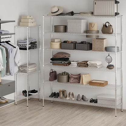 18" Deep x 72" Wide x 86" Height Wire Shelving Kit | 6-Tier | NSF Commercial - Image 2