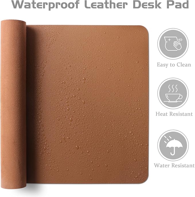 Aothia Leather Desk Pad Protector, Office Desk Mat, Large Mouse Pad, Laptop - Image 4